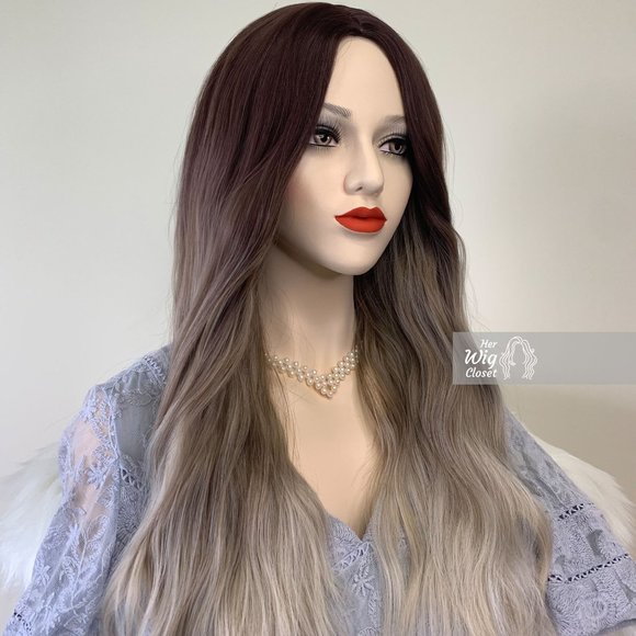 Dark root with ash blonde ombre wig | Blayage Wig | Mothers Day Gift | N… - Picture 6 of 11